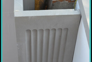 Balkon Pfeiler Verkleidung aus Sto Glasschaumplatten