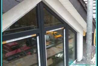 Dachgiebel Verkleidung aus Glasschaumplatten