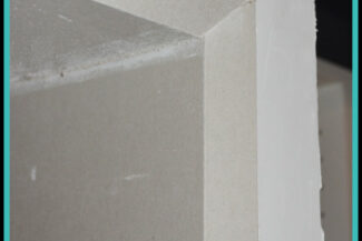 Einbaukasten mit abgeschrägter Kante für TV in Trockenbauwand